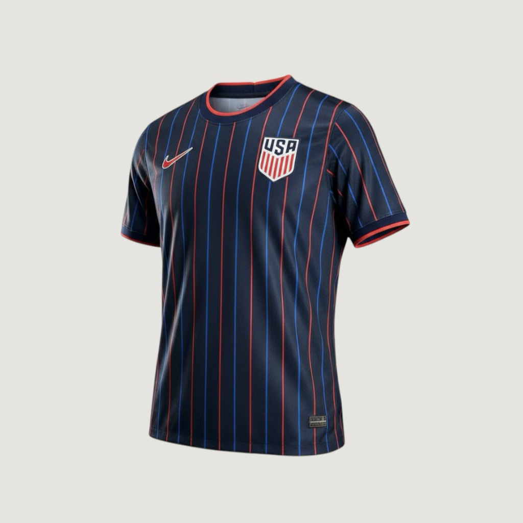 USA – Maillot Extérieur 2025-26 – Bleu marine, Rouge, Blanc